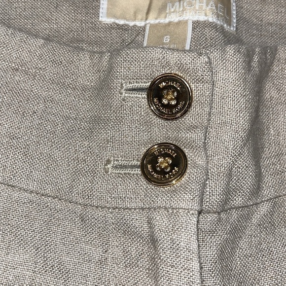 Michael Kors neutral linen straight leg full length pants.  Size 6 100% linen. - Picture 5 of 10